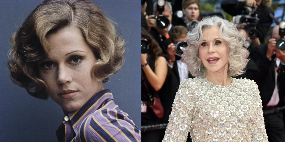 Джейн Фонда в 60-х годах и сейчас.