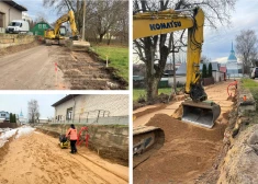 Neskatoties uz ziemīgo laiku, Strādnieku šķērsielā Ludzā turpinās būvdarbi