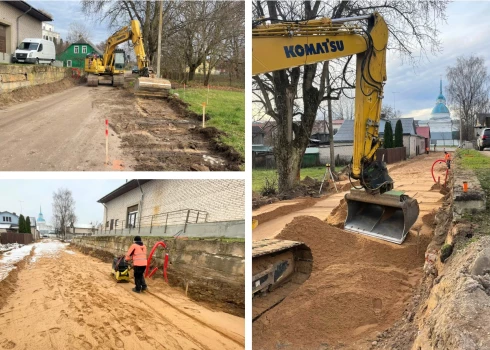 Ludzas Strādnieku šķērsielā šobrīd notiek zemes darbi, lai sagatavotu pamatu ielas un gājēju celiņa bruģēšanai.