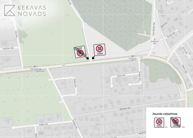 Ķekavā un Ziedonī veiktas satiksmes organizācijas izmaiņas