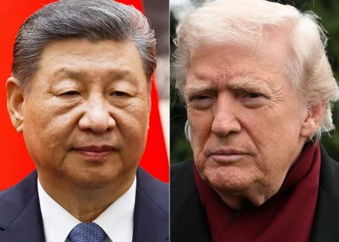 ASV prezidents Donalds Tramps un Ķīnas līderis Sji Dzjiņpins.