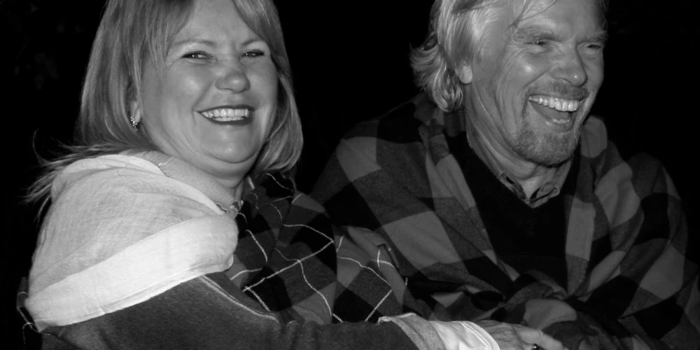 Ričards Brensons un Džoana Templmena (foto: Scanpix / Reuters)