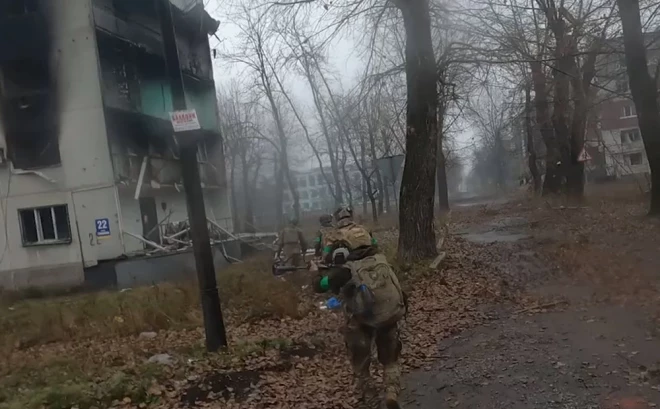 Ukrainas specvienības karavīri Pokrovskā.