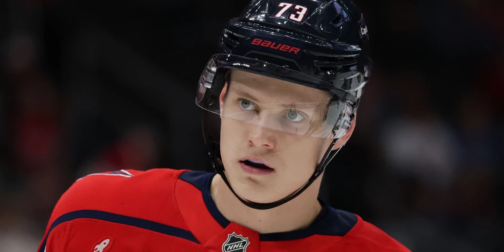 Latvijas uzbrucējs Ēriks Mateiko. 