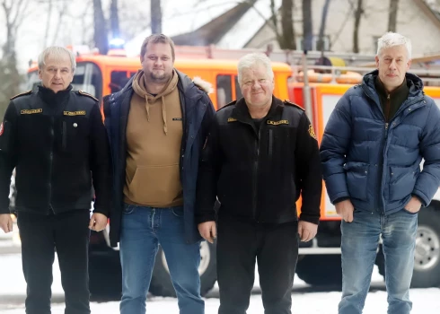 Inčukalna brīvprātīgo ugunsdzēsēju biedrība: Armands (no kreisās), Rinalds, Modris un Andrejs.