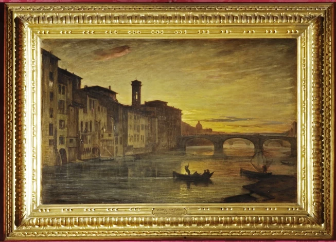 Antonio Fontanēzi (1818–1882). “Arno upe pie Sv. Trīsvienības tilta”, 1867. Audekls, eļļa, 100 x 136,5 cm.