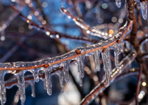 Латвийцев предупреждают о мощном образовании льда на всех поверхностях.