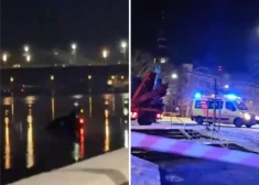 Slikto apstākļu dēļ VUGD pārtrauc automašīnas izcelšanas darbus no Daugavas