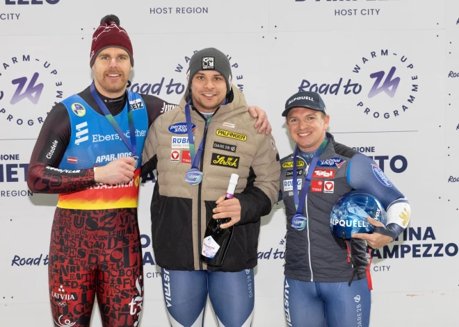 Kristers Aparjods testa sacensībās Kortīnas olimpiskajā trasē izcīna otro vietu