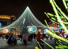 FOTO: Daugavpilī pasakainā skaistumā iemirdzējusies galvenā Ziemassvētku egle