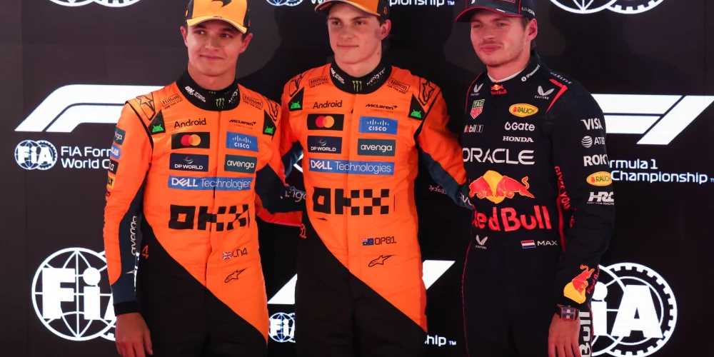 Sen nebijusi aina uz pasaules čempiona titulu pretendē pat trīs braucēji (no kreisās) Lando Noriss, Oskars Piastri un Makss Verstapens.