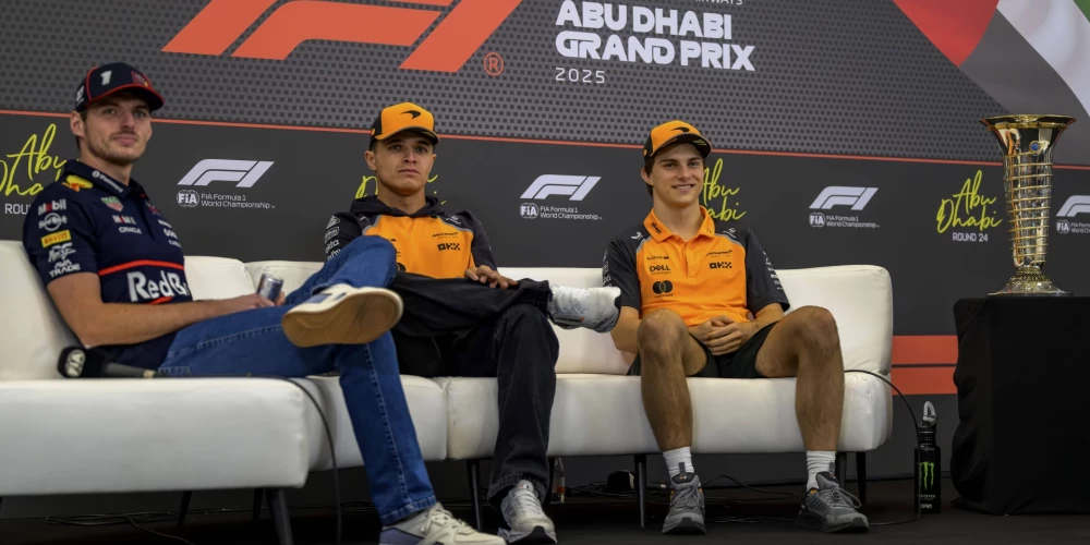 Kāds no šīs trijotnes svētdien 7. decembrī kļūs par 2025. gada F-1 čempionu.