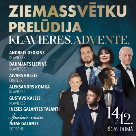 "Ziemassvētku prelūdijas" koncerta plakāts.