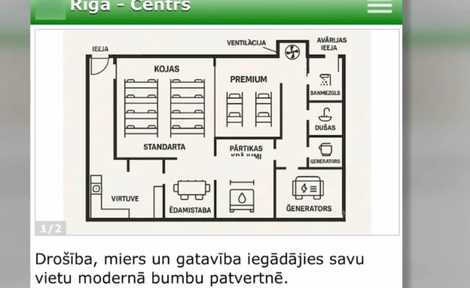 На одном из порталов объявлений появилось необычное предложение – за плату зарезервировать место в коммерческом убежище в центре Риги.
