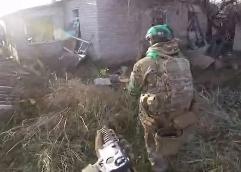 138. speciālā uzdevuma centra kaujinieki pretsabotāžas operāciju laikā Kupjanskas apgabalā.