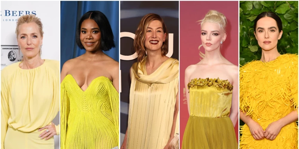 Lai gan aiz loga ziema, uz sarkanajiem paklājiem jau ir redzamas tendences, kas būs aktuālas nākamā gada pavasara un vasaras sezonā. Viena no tām ir zeltaini dzeltenas krāsas tērpi.