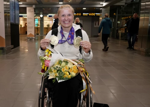 Обладательница золотой медали чемпионата мира по паралегкой атлетике в метании копья и диска Диана Круминя.