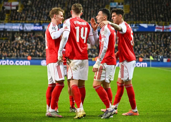 "Arsenal" turpina perfekto Čempionu līgas kampaņu; Madrides "Real" klūp savā laukumā