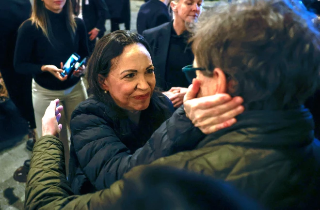 Nobela miera prēmijas laureāte Marija Korina Mačado ieradusies Oslo.