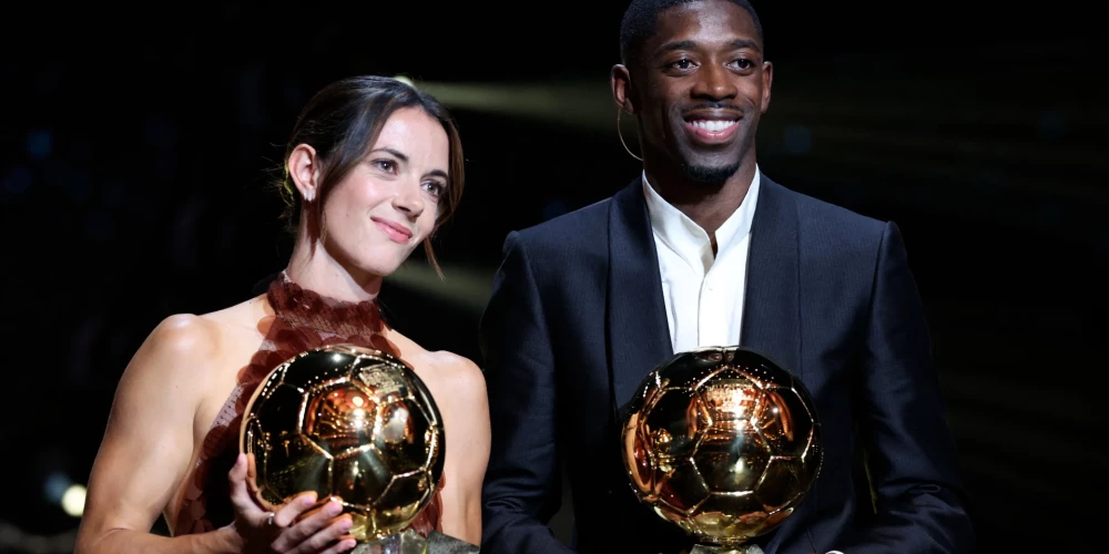 Parīzes "Saint-Germain" uzbrucējs Usmans Dembelē un "Barcelona" pussardze Aitana Bonmati šoruden saņēma arī "Ballon d'Or"