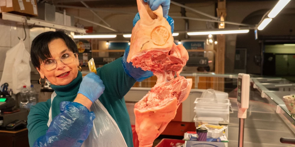 Cūkas galvas daļa ar cūkas šņukuru no Kurmāles pagasta Kuldīgas novadā.