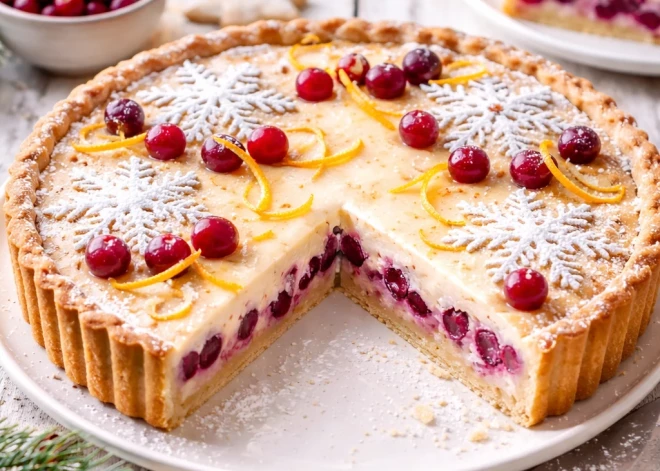 Хит праздничного стола: песочный пирог с клюквой и апельсином, который просят повторить
