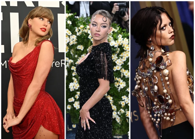 No provokatīvās Dženas Ortegas līdz glamūrīgajai Teilorei Sviftai: 2025. gada spilgtākie sarkanā paklāja tērpi