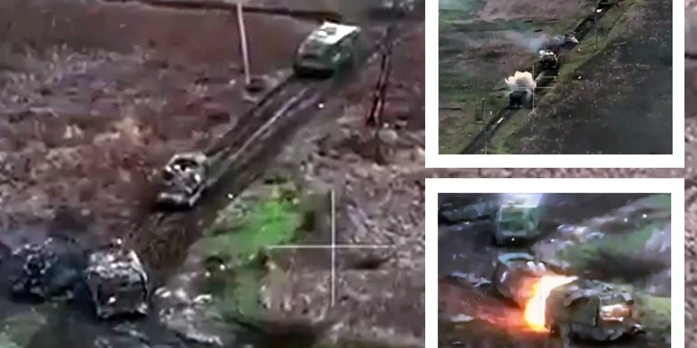 Ukrainas aizstāvji iznīcināja desmitiem krievu iebrucēju transportlīdzekļu.