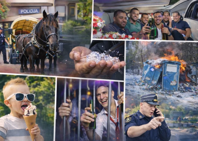 Zirga pajūgā uz iecirkni, dimantu rīšana, atejas spridzināšana, migranti kāzu limuzīnā – notikumi, kas pārsteidza pat likumsargus