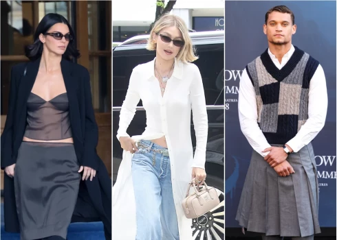 2000. gados gan uz sarkanajiem paklājiem, gan ikdienā bija ierasts redzēt kleitas vai svārkus, kas bija uzvilktas virs biksēm vai džinsiem. Nepagāja ne divdesmit gadu, kad šāds savienojums atkal ir modē - var izvēlēties gan kontrastējošus komplektus, piemēram, gaisīgu kleitu un džinsus, gan arī kleitu vai svārkus un bikses no līdzīga auduma. Der arī minikleitas un tunikas.