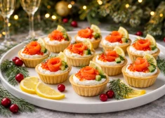 Закуска к Новому году: тарталетки с красной рыбой и сливочным кремом