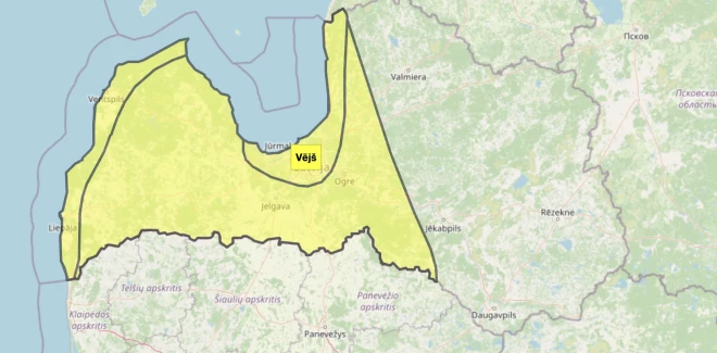 Latvijā izsludināts dzeltenais laikapstākļu brīdinājums.