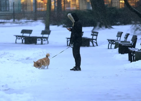 Rīgā naktī debesis klās mākoņi, kas palaikam nesīs snigšanu. 