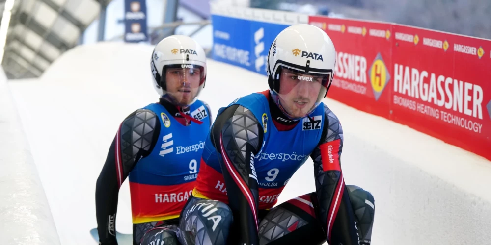 Latvijas kamaniņu divnieku ekipāža Eduards Ševics-Mikeļševics/Lūkass Krasts.