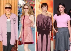 Heidija Kluma, Emma Stouna, Velsas princese un Evika Siliņa - dāmas, kas tērpjas rozā