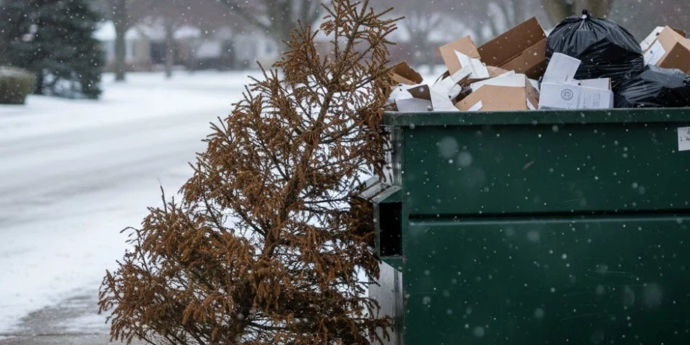 В Риге вновь организован бесплатный вывоз рождественских елок.