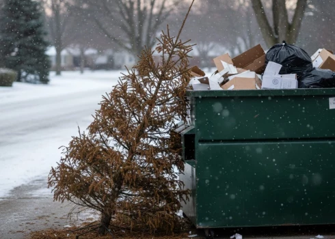 В Риге вновь организован бесплатный вывоз рождественских елок.
