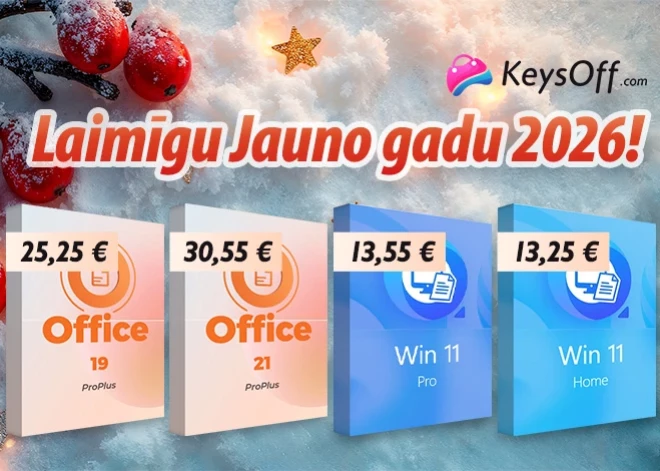 Pārdomāta dāvana: samaksājiet 30,55 € par Office 2021 Pro mūža licenci! Iegādājieties lētus MS atslēgas Keysoff 2026 Jaungada izpārdošanā!