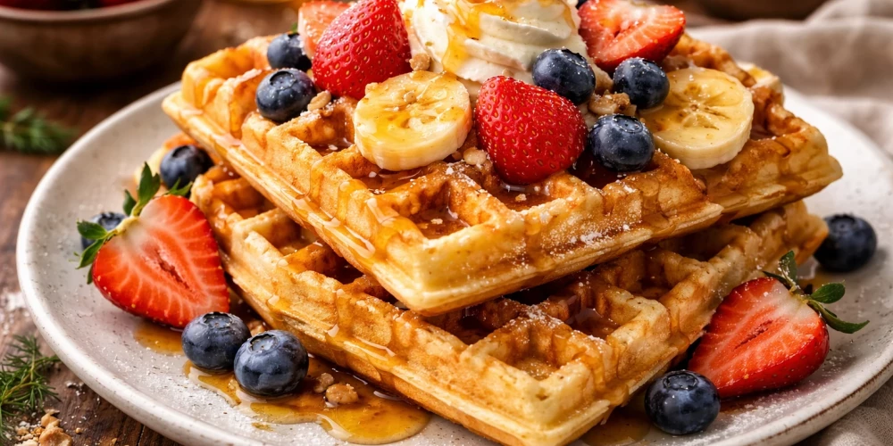 Sāc dienu ar gardām brokastu vafelēm!