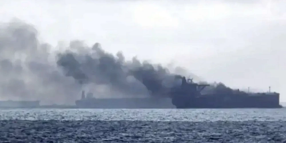 Kuģis bijis ceļā uz Krievijas ostu Novorosijsku, kur plānojis iekraut naftu.