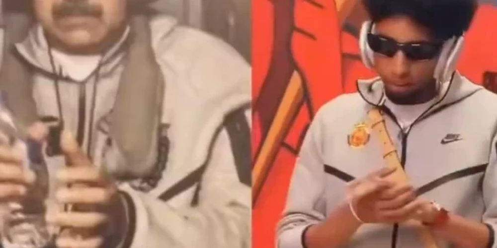 Sagūstītais Venecuēlas prezidents Nikolass Maduro un "Mallorca" spēlētājs dodas uz spēli (ekrānuzņēmums no "X")