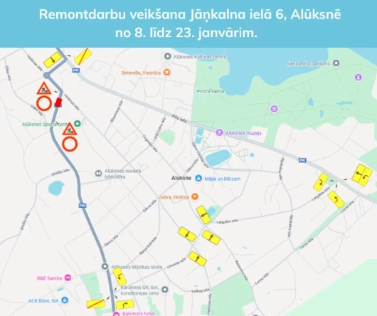 Remontdarbu shēma (ekrānuzņēmums no Alūksnes novada pašvaldības mājas lapas)