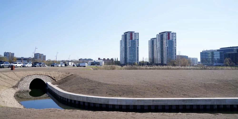 Skanstes revitalizācijas projekta 1. kārtas labiekārtotā teritorija. 2025. gada aprīlis.