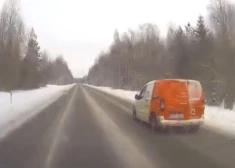 ВИДЕО: в Валге пьяный мужчина угнал автомобиль Omniva и пытался скрыться от полиции