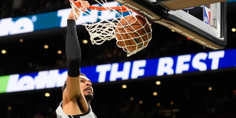 Viktors Vembanjama nodrošina "Spurs" uzvaru pār "Celtics".