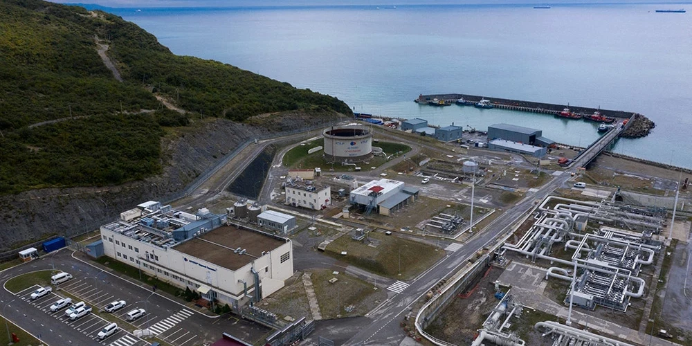 Kaspijas cauruļvada konsorcija (CPC) jūras terminālis netālu no Novorosijskas.