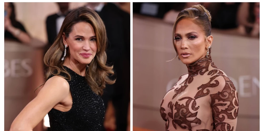 Dženifera Gārnere un Dženifera Lopesa “Zelta globusu” ceremonijas vakarā šā gada 11. janvārī.