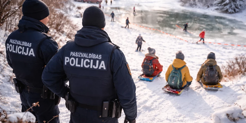 Муниципальная полиция Даугавпилса напомнила о рисках зимних развлечений для детей и подростков.