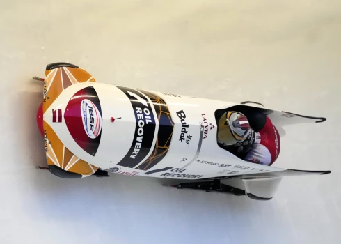  Latvijas bobsleja pilots Renārs Grantiņš un stūmējs Dāvis Kaufmanis