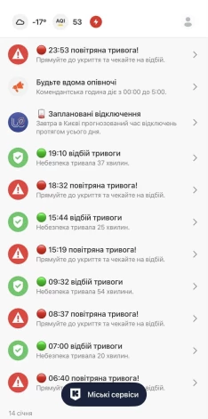 Neatņemama Ukrainas iedzīvotāju ikdienas plānošanas sastāvdaļa - trauksmes un briesmu notifikācijas telefonā, kas jau kuro gadu, krievu terora dēļ, traucē dzīvot normālu dzīvi.